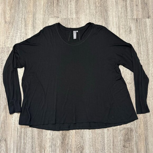 Sweaty Betty Long Sleeve Black Flowy Shirt Womens Size XXL - Picture 1 of 8